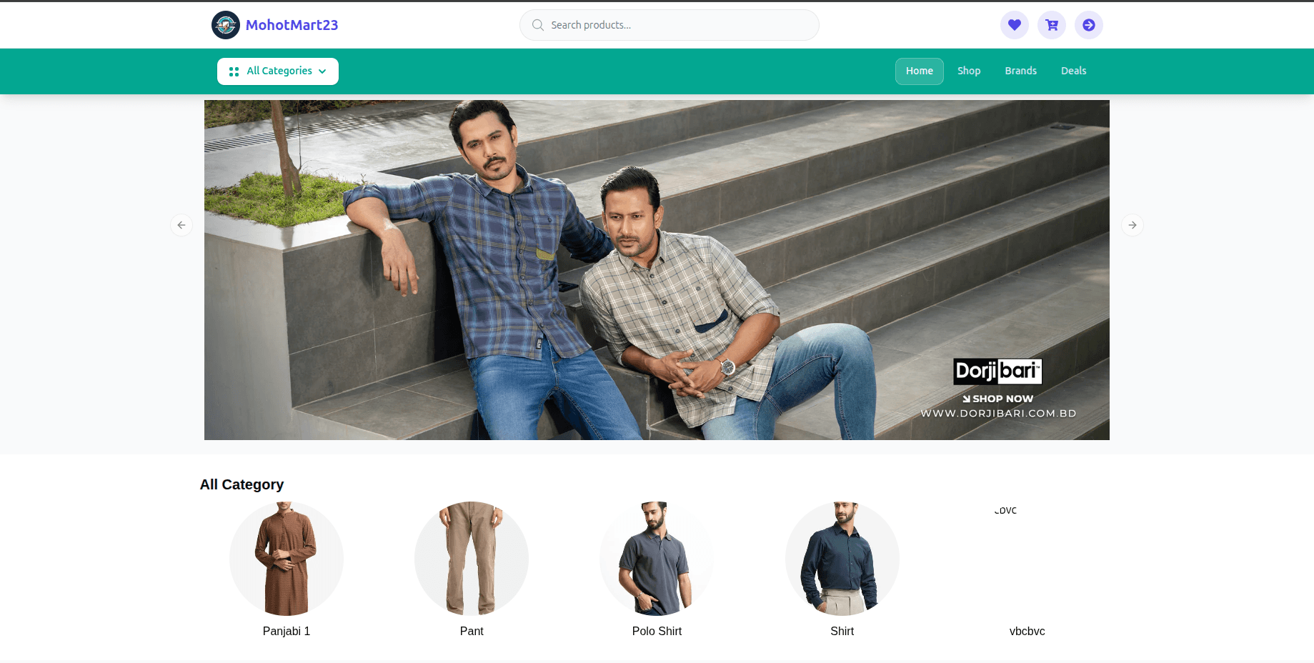 StoreSetup storefront homepage